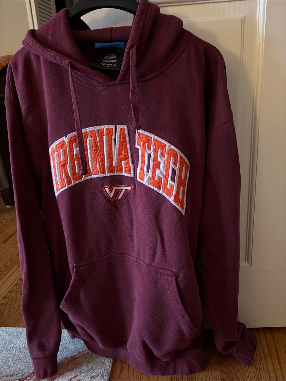 NCAA Maroon Virginia Tech Arch Logo Pullover Hoodie